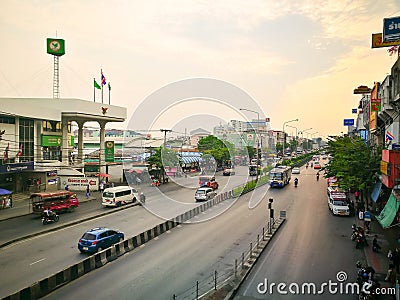 Cityscape of Min Buri, is one of the 50 districts of Bangkok. Editorial Stock Photo